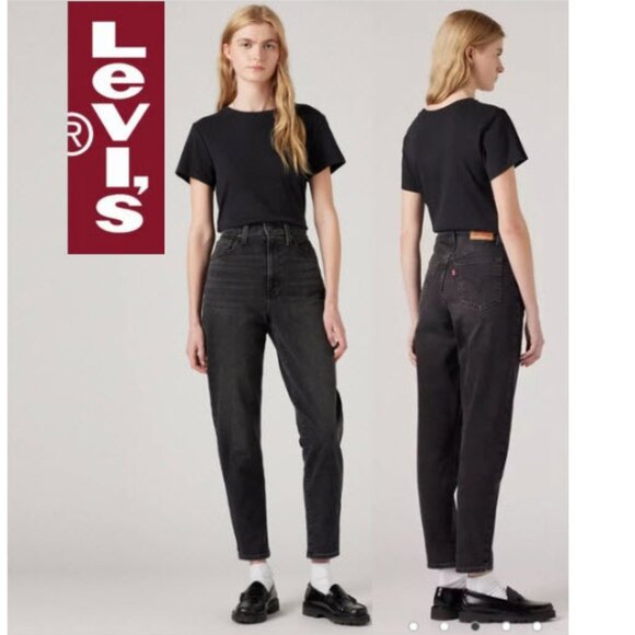 Levi’s High-Waisted Mom Jeans in Black, Size 29, Vintage Fit - Picture 1 of 16